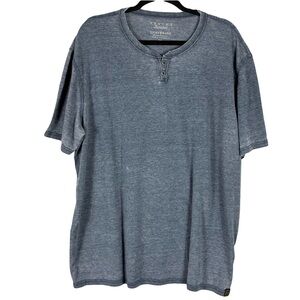 Lucky Brand Venice Burnout Button Notch Tee XXL Retro Americana Cowboy Staple